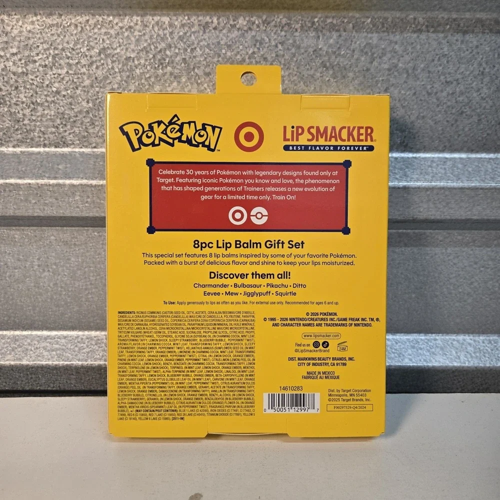 Pokemon x Target Lip Smacker 8 Piece Lip Balm Gift Set Target Exclusive NEW